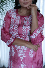 Amaira Plum Tie Dye Suit Set With Dupatta
