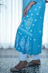 Heer Blizzard Blue Ombre Muslin Kurti
