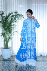 Heer Persian Blue Ombre Muslin Kurti