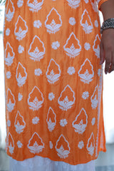 Guzaarish Orange Muslin Jaal Kurti