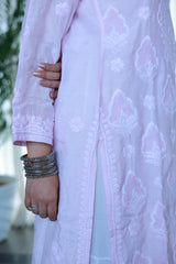 Guzaarish Lilac Muslin Jaal Kurti