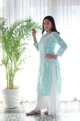 Sana Sea Blue Linen Slub Cotton