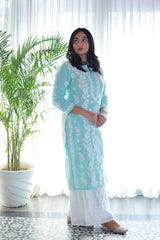 Sana Sea Blue Linen Slub Cotton