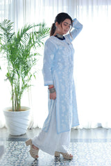 Sana Powder Blue Linen Slub Cotton