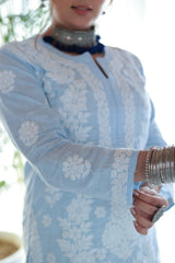 Sana Powder Blue Linen Slub Cotton