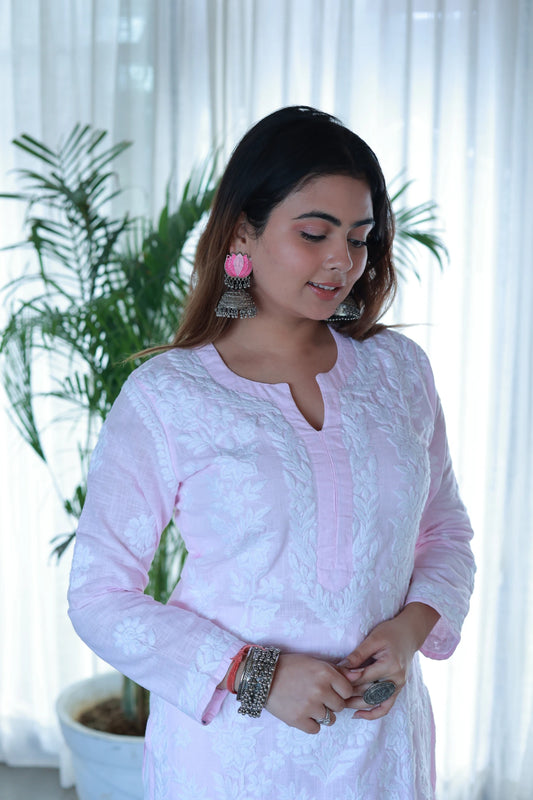 Sana Baby Pink Linen Slub Cotton