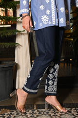 Chikankari Denim Pant