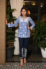 Chikankari Denim Pant