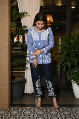 Chikankari Denim Pant