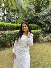 Rukhsar White Kota Doriya Co-ord Set with Lining