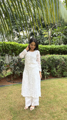 Rukhsar White Kota Doriya Co-ord Set with Lining