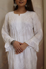 Eliza White Modal Satin Co-Ord Set
