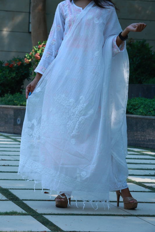 White Kota Dupatta