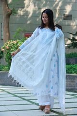 White Kota Dupatta