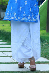 Cotton Double Layer White Plazo