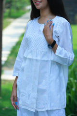 Off White Chanderi Short Top