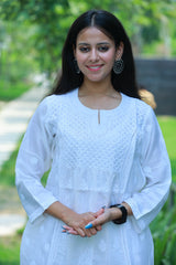 Off White Chanderi Short Top