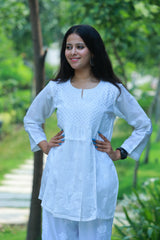 Off White Chanderi Short Top