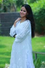 Nida Pure White Viscose Kurti