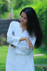 Nida Pure White Viscose Kurti