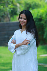 Nida Pure White Viscose Kurti