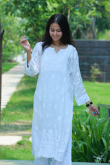 Nida Pure White Viscose Kurti