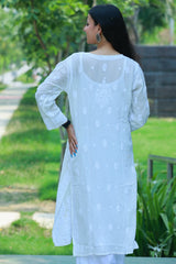 Nida Pure White Viscose Kurti