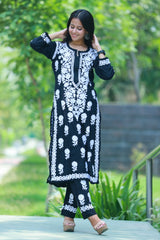 Mehroon Black White Modal Co-Ord Set
