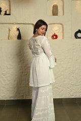 Masakali Mul Cotton Short Top With Bell Sleeves